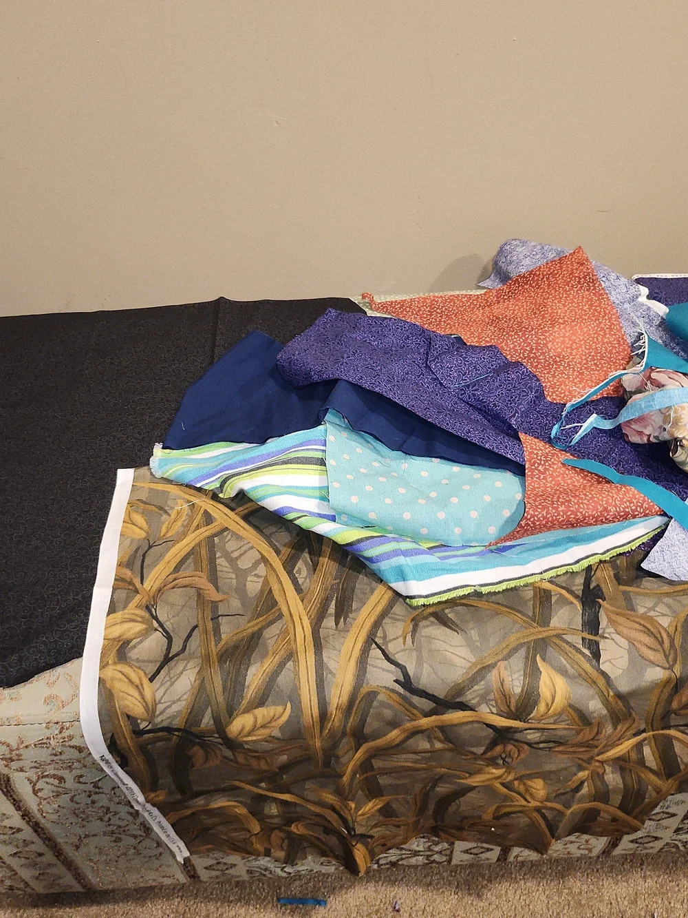 Fabric Scraps Piles